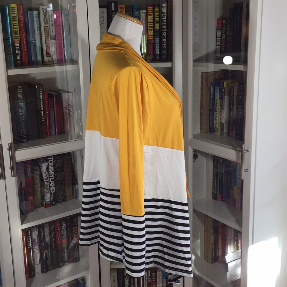 Mustard Draped Front Cardigan - Picture 3 of 4